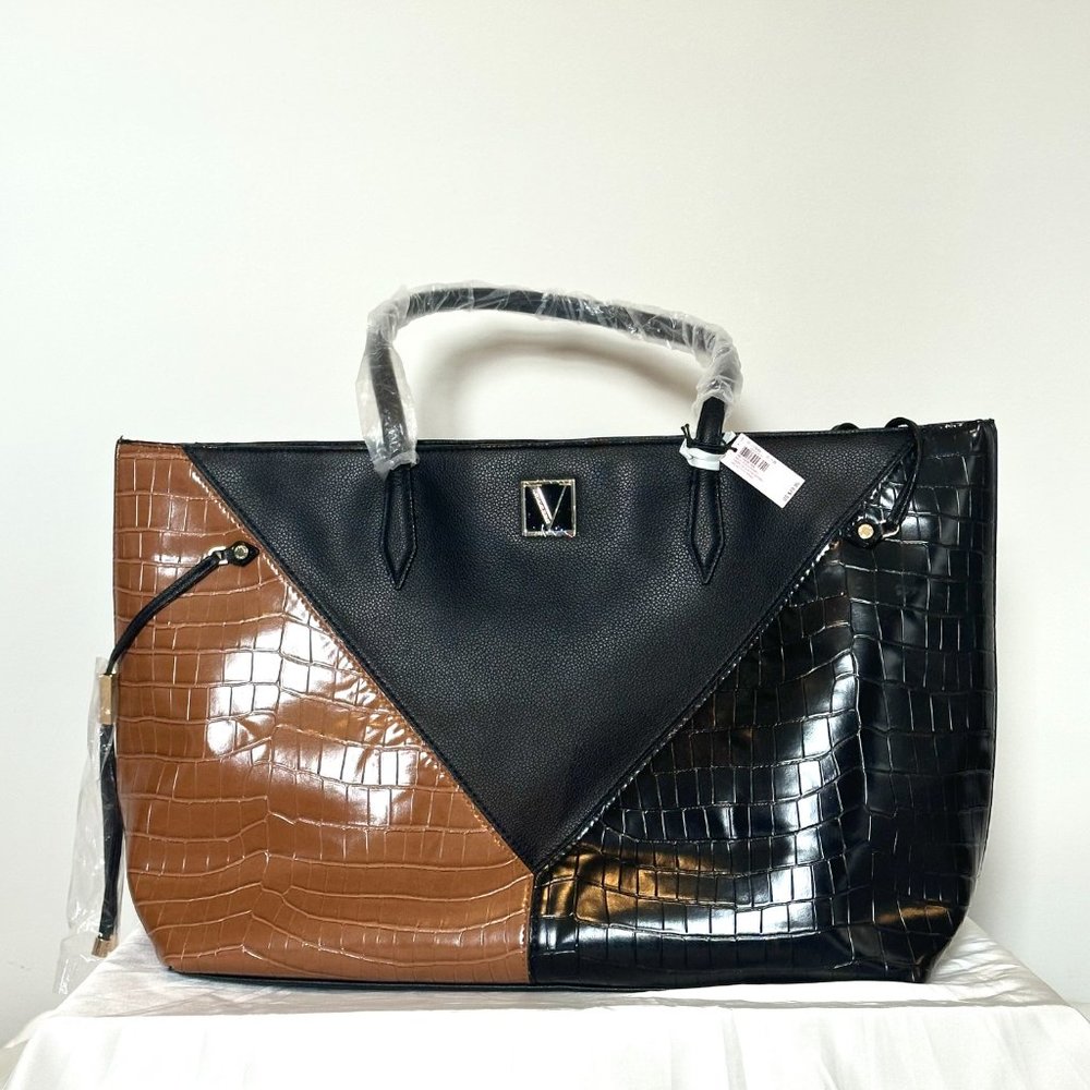 NWT Victoria's Secret Carryall Tote Bag in Croc Colorblock - Picture 15 of 16
